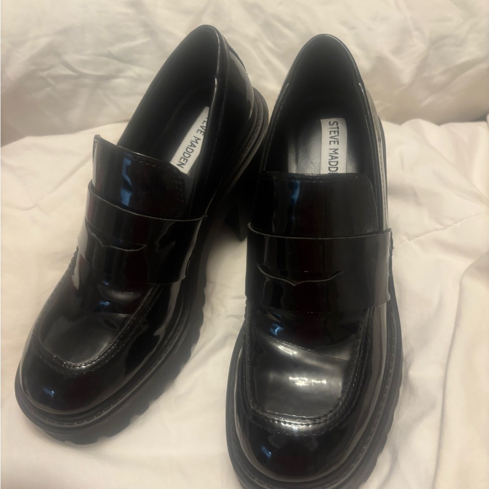 Steve Madden Obsidian Black Payent shoes